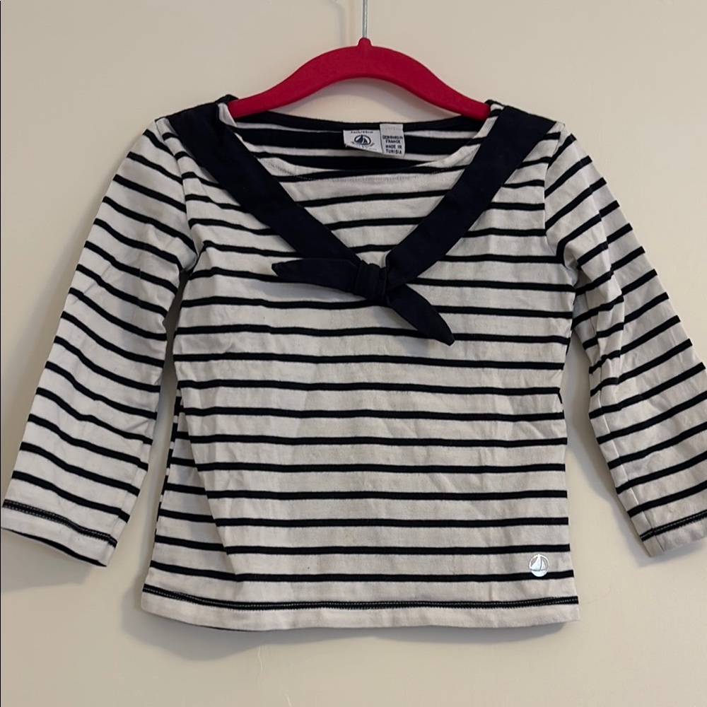 Striped Navy and White Kids Top